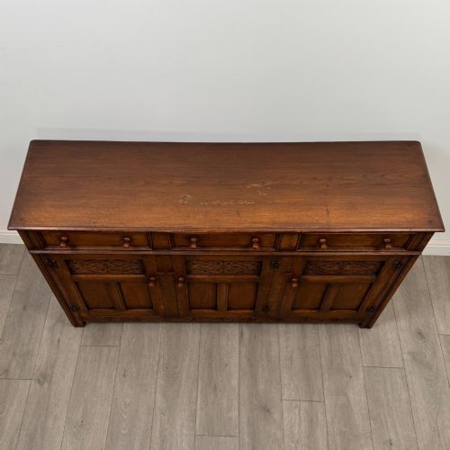 ANTIQUE 20TH CENTURY JACOBEAN STYLE SIDEBOARD IN OAK - ADDITIONAL PHOTO 9
