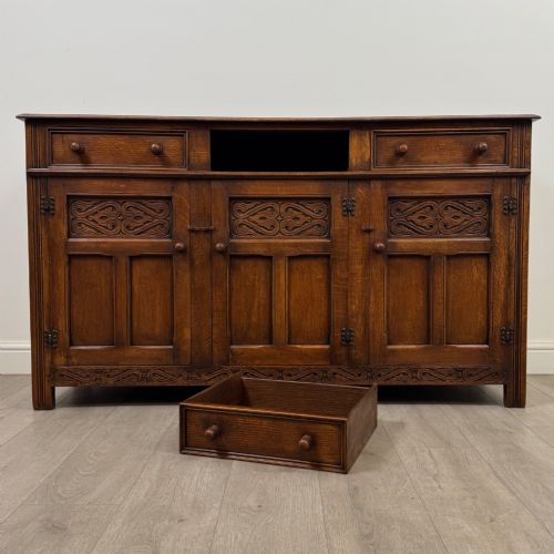 ANTIQUE 20TH CENTURY JACOBEAN STYLE SIDEBOARD IN OAK - ADDITIONAL PHOTO 10