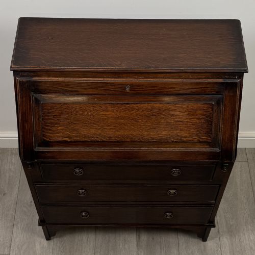 ANTIQUE 20TH CENTURY EDWARDIAN BUREAU IN OAK - ADDITIONAL PHOTO 9