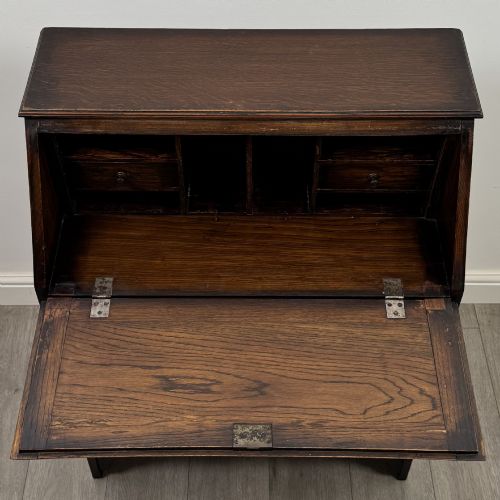 ANTIQUE 20TH CENTURY EDWARDIAN BUREAU IN OAK - ADDITIONAL PHOTO 10