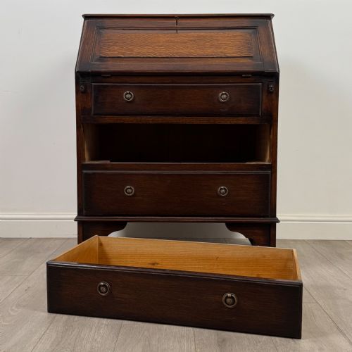 ANTIQUE 20TH CENTURY EDWARDIAN BUREAU IN OAK - ADDITIONAL PHOTO 11