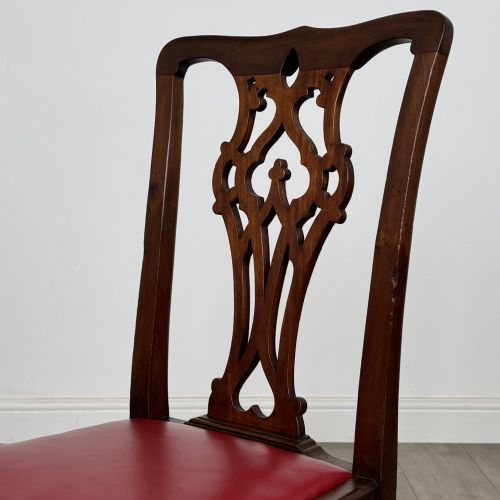 ANTIQUE 19TH CENTURY SET OF 8 CHIPPENDALE STYLE DINING CHAIRS - ADDITIONAL PHOTO 4