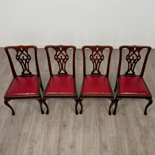 ANTIQUE 19TH CENTURY SET OF 8 CHIPPENDALE STYLE DINING CHAIRS - ADDITIONAL PHOTO 8