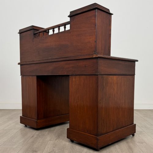 ANTIQUE 19TH CENTURY VICTORIAN DICKENS DESK IN MAHOGANY - ADDITIONAL PHOTO 6