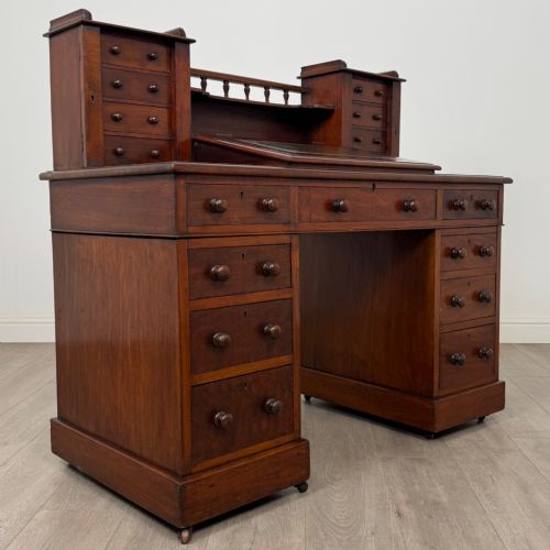 ANTIQUE 19TH CENTURY VICTORIAN DICKENS DESK IN MAHOGANY - ADDITIONAL PHOTO 8