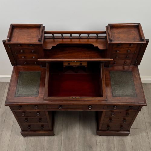 ANTIQUE 19TH CENTURY VICTORIAN DICKENS DESK IN MAHOGANY - ADDITIONAL PHOTO 10