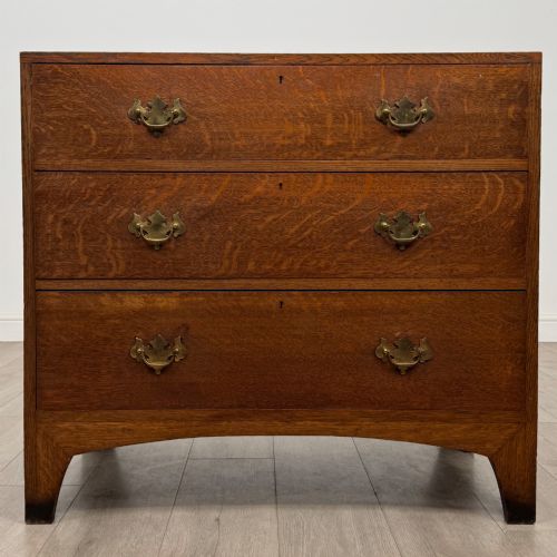 antique 19th century oak chest of drawers by heals of london - CATEGORY: ANTIQUE CHEST OF DRAWERS - DATED VICTORIAN