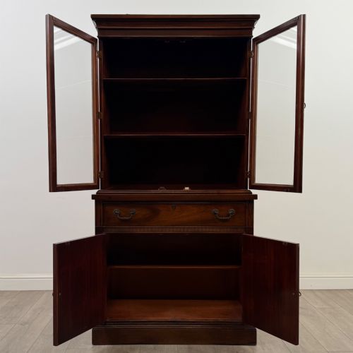 ANTIQUE 20TH CENTURY GLAZED BOOKCASE IN MAHOGANY - ADDITIONAL PHOTO 2