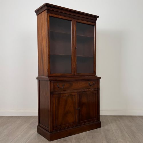 ANTIQUE 20TH CENTURY GLAZED BOOKCASE IN MAHOGANY - ADDITIONAL PHOTO 9
