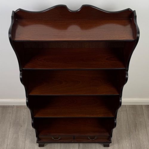 ANTIQUE 20TH CENTURY WATERFALL BOOKCASE IN MAHOGANY - ADDITIONAL PHOTO 9