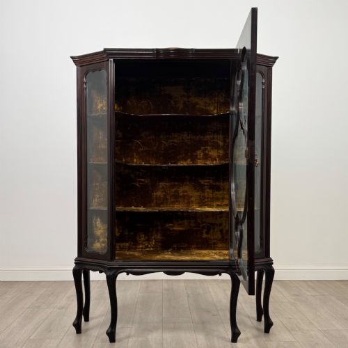 ANTIQUE 19TH CENTURY MAHOGANY DISPLAY CABINET BY MAPLE CO - ADDITIONAL PHOTO 1