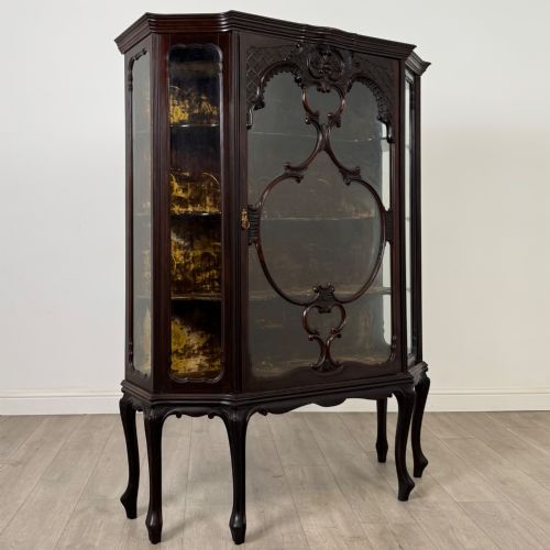 ANTIQUE 19TH CENTURY MAHOGANY DISPLAY CABINET BY MAPLE CO - ADDITIONAL PHOTO 8