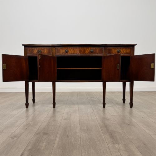 ANTIQUE 20TH CENTURY BOW FRONT SIDEBOARD IN MAHOGANY - ADDITIONAL PHOTO 1