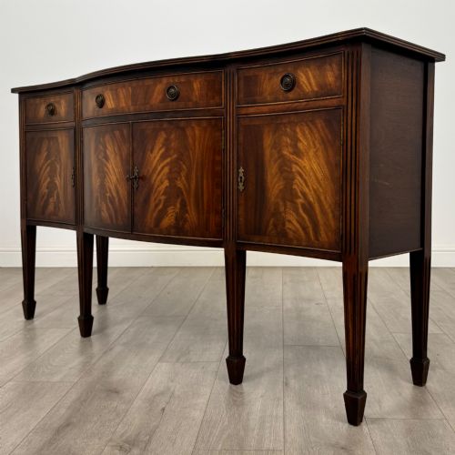ANTIQUE 20TH CENTURY BOW FRONT SIDEBOARD IN MAHOGANY - ADDITIONAL PHOTO 2