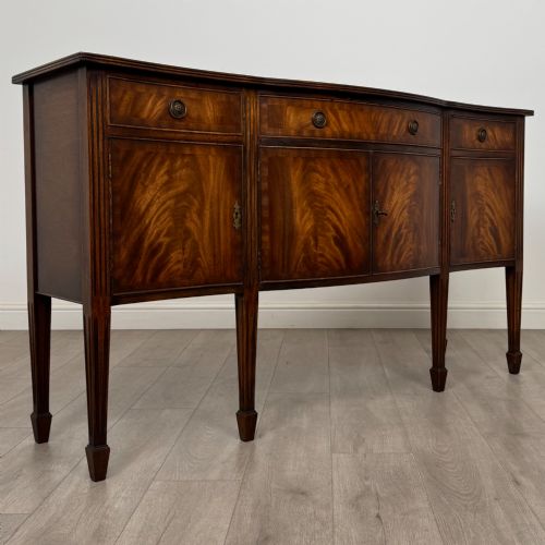 ANTIQUE 20TH CENTURY BOW FRONT SIDEBOARD IN MAHOGANY - ADDITIONAL PHOTO 8