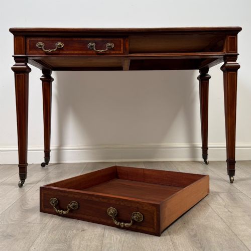 ANTIQUE 20TH CENTURY EDWARDIAN WRITING TABLE IN MAHOGANY - ADDITIONAL PHOTO 9