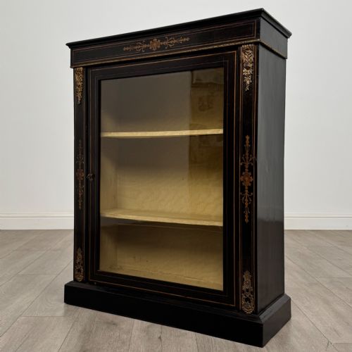 ANTIQUE 19TH CENTURY EBONISED VICTORIAN PIER CABINET - ADDITIONAL PHOTO 2