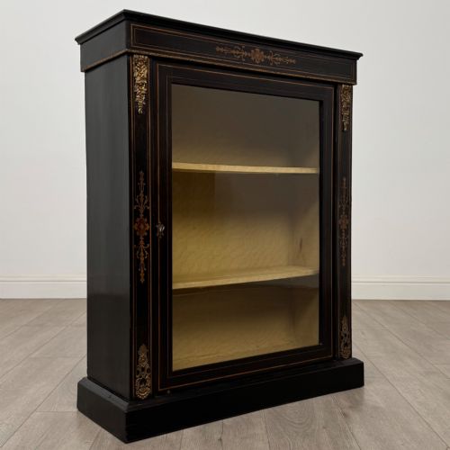 ANTIQUE 19TH CENTURY EBONISED VICTORIAN PIER CABINET - ADDITIONAL PHOTO 8
