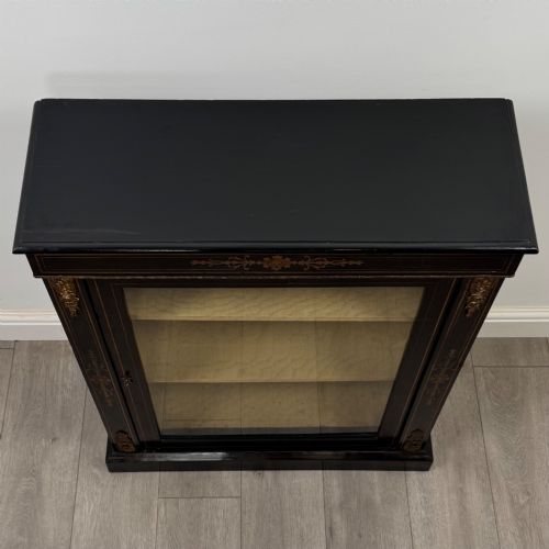 ANTIQUE 19TH CENTURY EBONISED VICTORIAN PIER CABINET - ADDITIONAL PHOTO 9