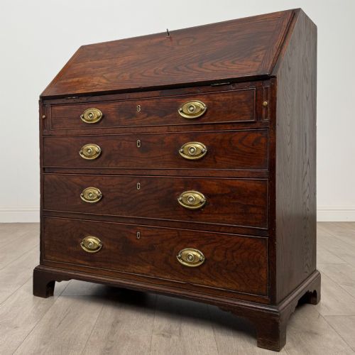 ANTIQUE 18TH CENTURY GEORGIAN OAK BUREAU - ADDITIONAL PHOTO 2