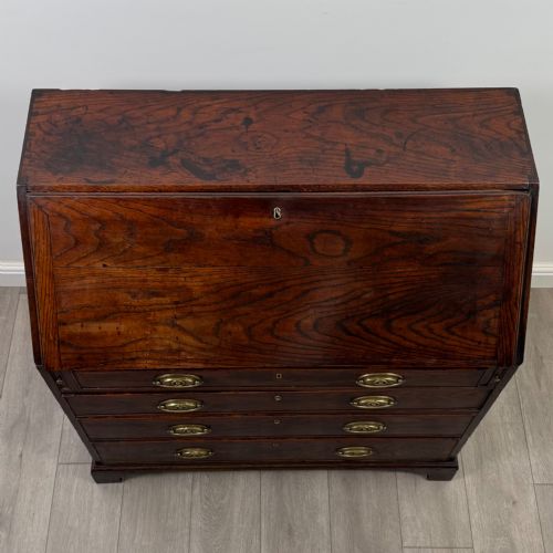 ANTIQUE 18TH CENTURY GEORGIAN OAK BUREAU - ADDITIONAL PHOTO 9