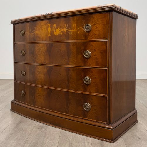ANTIQUE 20TH CENTURY MARBLE TOP MAHOGANY CHEST OF DRAWERS - ADDITIONAL PHOTO 1