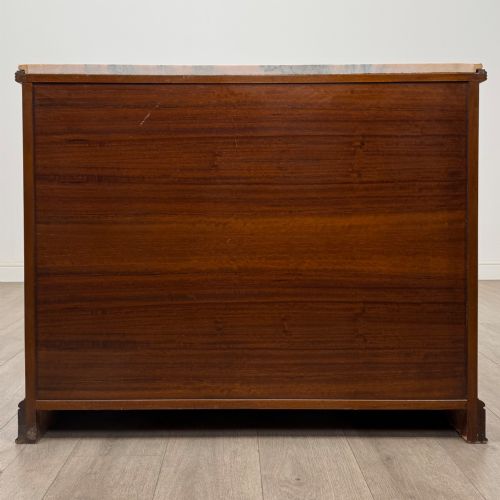 ANTIQUE 20TH CENTURY MARBLE TOP MAHOGANY CHEST OF DRAWERS - ADDITIONAL PHOTO 4