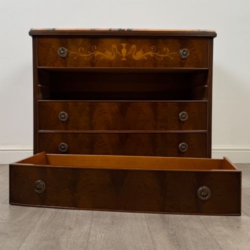 ANTIQUE 20TH CENTURY MARBLE TOP MAHOGANY CHEST OF DRAWERS - ADDITIONAL PHOTO 9