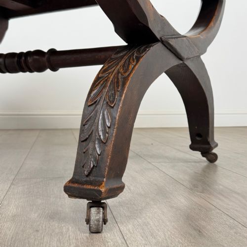 ANTIQUE 19TH CENTURY VICTORIAN CARVED OAK CENTRE TABLE - ADDITIONAL PHOTO 6