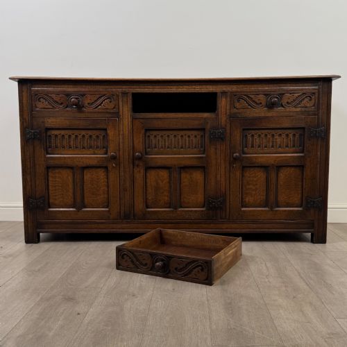ANTIQUE 20TH CENTURY JACOBEAN STYLE SIDEBOARD IN OAK - ADDITIONAL PHOTO 10