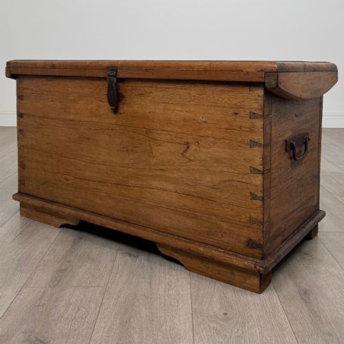ANTIQUE 19TH CENTURY VICTORIAN HARDWOOD BLANKET BOX - ADDITIONAL PHOTO 1
