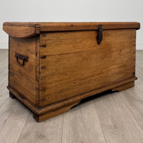 ANTIQUE 19TH CENTURY VICTORIAN HARDWOOD BLANKET BOX - ADDITIONAL PHOTO 7