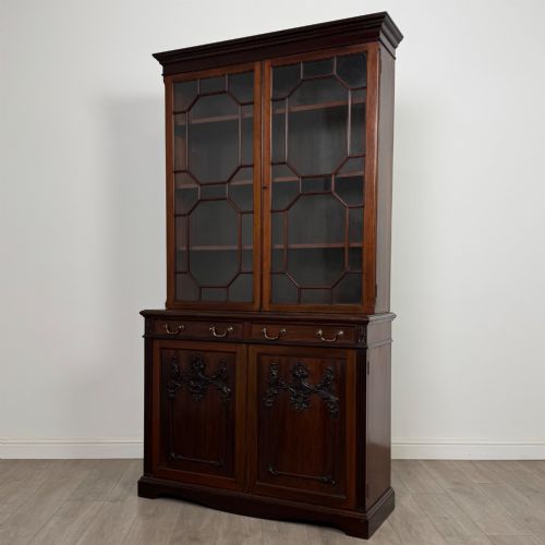 ANTIQUE 19TH CENTURY GLAZED BOOKCASE IN MAHOGANY - ADDITIONAL PHOTO 3