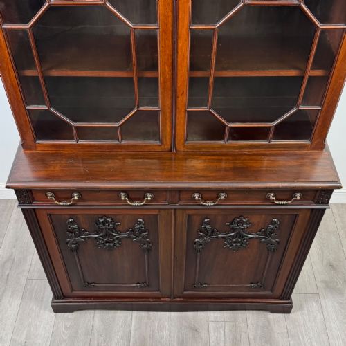 ANTIQUE 19TH CENTURY GLAZED BOOKCASE IN MAHOGANY - ADDITIONAL PHOTO 10