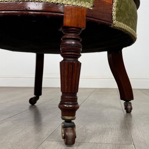 ANTIQUE 20TH CENTURY EDWARDIAN PAIR OF TUB CHAIRS IN WALNUT - ADDITIONAL PHOTO 13