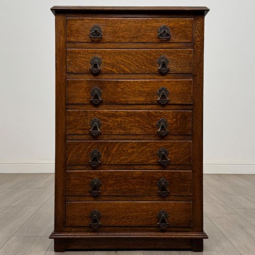 antique 20th century edwardian chest of drawers in oak - CATEGORY: ANTIQUE CHEST OF DRAWERS - DATED EDWARDIAN