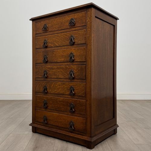 ANTIQUE 20TH CENTURY EDWARDIAN CHEST OF DRAWERS IN OAK - ADDITIONAL PHOTO 1