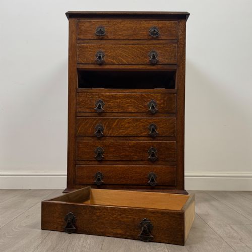 ANTIQUE 20TH CENTURY EDWARDIAN CHEST OF DRAWERS IN OAK - ADDITIONAL PHOTO 9