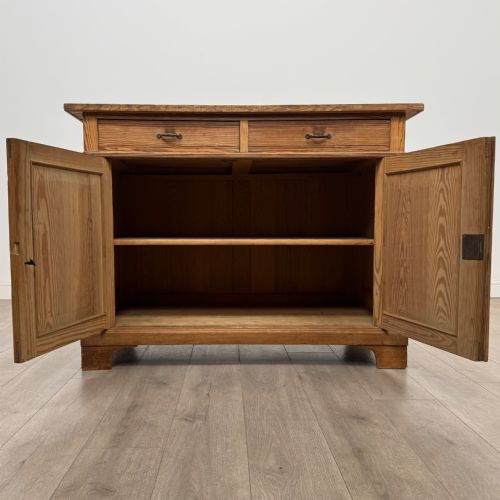 ANTIQUE 20TH CENTURY EDWARDIAN PITCH PINE CUPBOARD - ADDITIONAL PHOTO 1