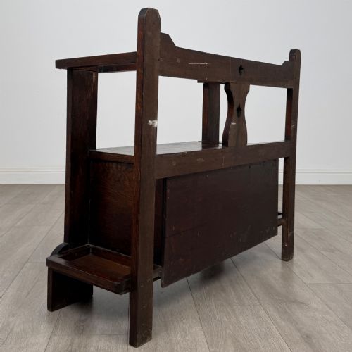 ANTIQUE 20TH CENTURY EDWARDIAN HALL SEAT IN OAK - ADDITIONAL PHOTO 3