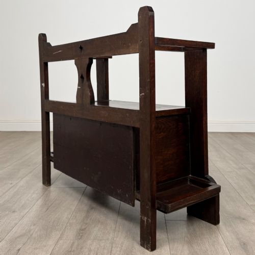 ANTIQUE 20TH CENTURY EDWARDIAN HALL SEAT IN OAK - ADDITIONAL PHOTO 5