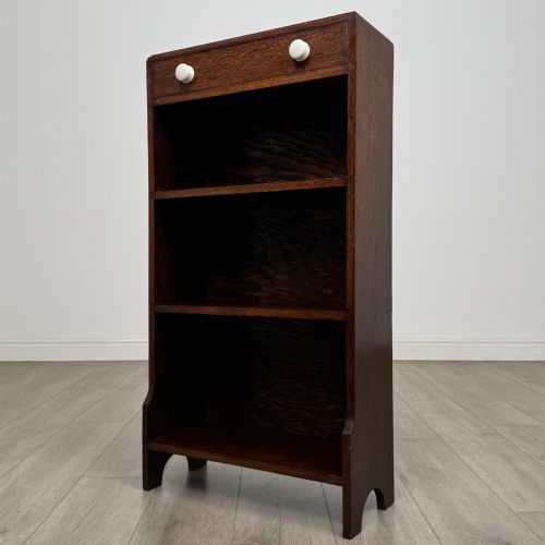 ANTIQUE 20TH CENTURY SMALL OPEN BOOKCASE IN OAK - ADDITIONAL PHOTO 2
