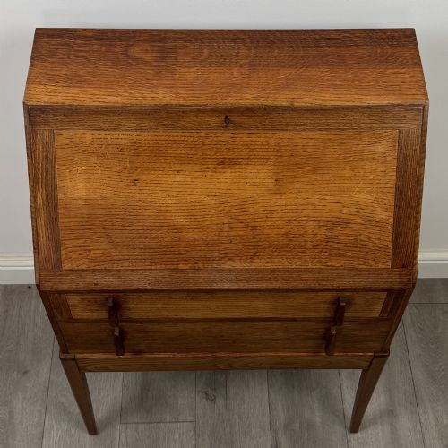 ANTIQUE 20TH CENTURY ART DECO STYLE BUREAU IN OAK - ADDITIONAL PHOTO 9
