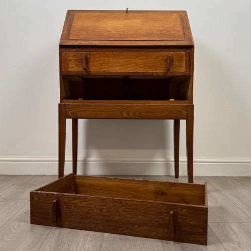 ANTIQUE 20TH CENTURY ART DECO STYLE BUREAU IN OAK - ADDITIONAL PHOTO 11