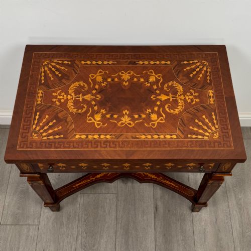 ANTIQUE 20TH CENTURY INLAID SIDE TABLE IN MAHOGANY - ADDITIONAL PHOTO 8