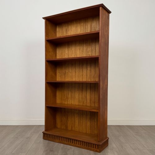 ANTIQUE 20TH CENTURY LARGE OPEN BOOKCASE IN WALNUT - ADDITIONAL PHOTO 2