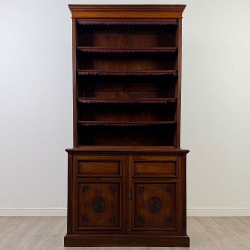 ANTIQUE 20TH CENTURY TALL OPEN BOOKCASE IN MAHOGANY - ADDITIONAL PHOTO 1