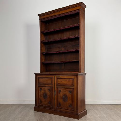 ANTIQUE 20TH CENTURY TALL OPEN BOOKCASE IN MAHOGANY - ADDITIONAL PHOTO 3