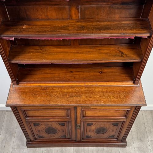 ANTIQUE 20TH CENTURY TALL OPEN BOOKCASE IN MAHOGANY - ADDITIONAL PHOTO 10