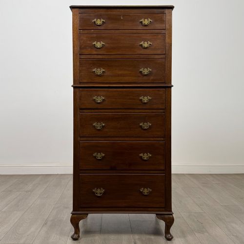 antique 20th century tall edwardian mahogany chest of drawers - CATEGORY: ANTIQUE CHEST OF DRAWERS - DATED EDWARDIAN